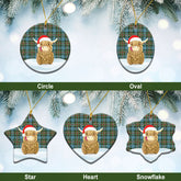 Porterfield Tartan Christmas Ceramic Ornament - Highland Cows Style